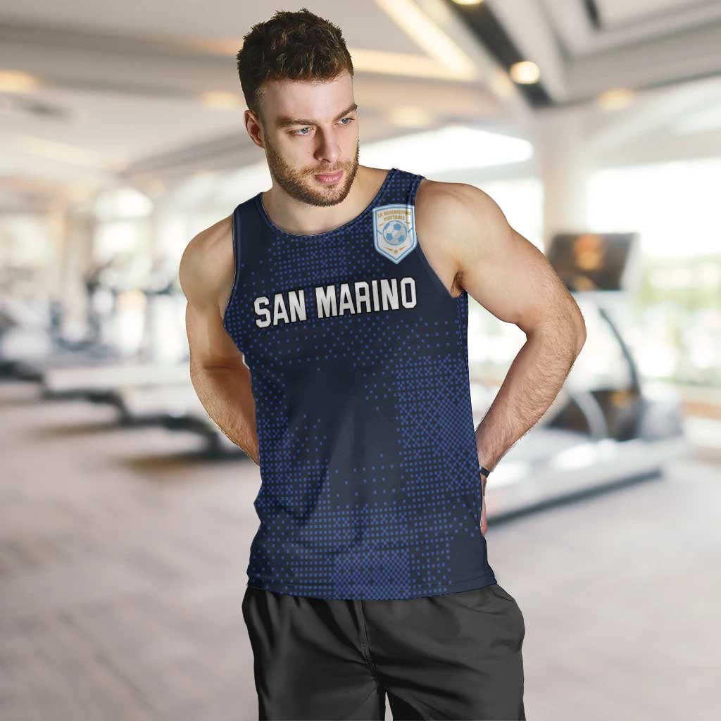 Custom San Marino Football Men Tank Top La Serenissima Pixellated Pattern