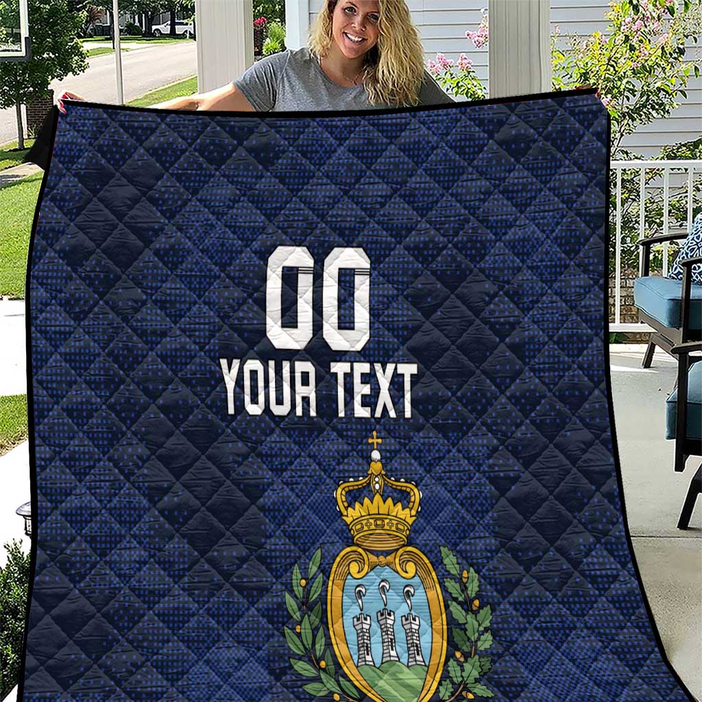 Custom San Marino Football Quilt La Serenissima Pixellated Pattern