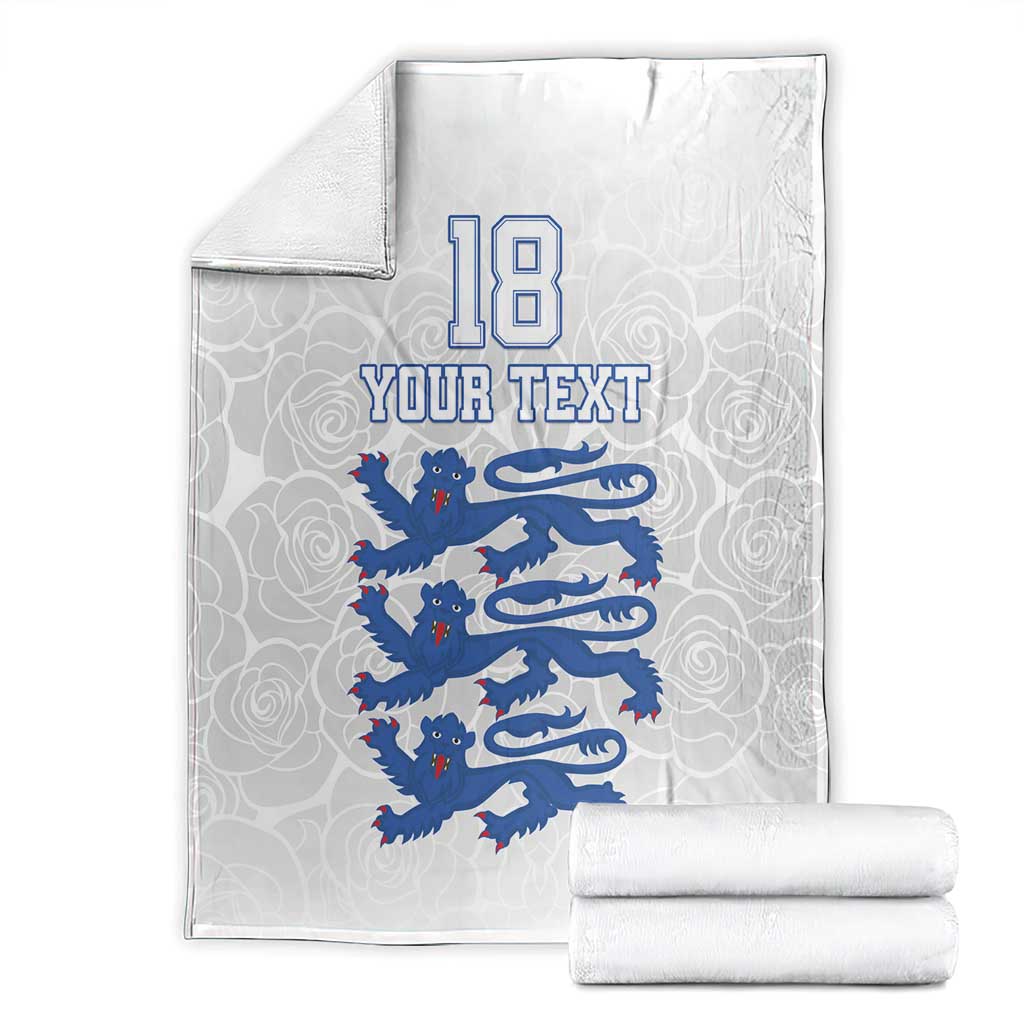 Custom England Fooball Blanket The Three Lions Blue Version