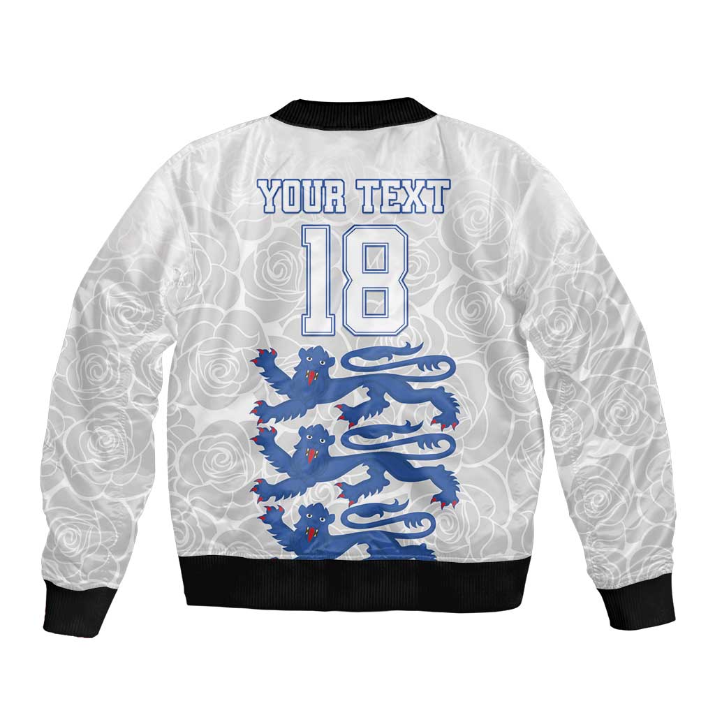 Custom England Fooball Bomber Jacket The Three Lions Blue Version