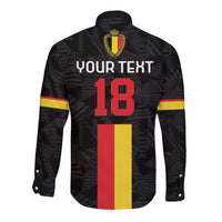 Custom Belgium Football Long Sleeve Button Shirt De Rode Duivels