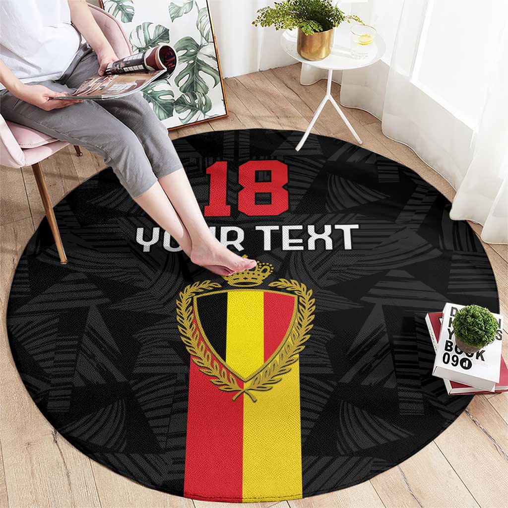 Custom Belgium Football Round Carpet De Rode Duivels
