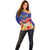 Puerto Rico Coat Of Arm Off Shoulder Sweater With Thespesia Grandiflora Flowers - Wonder Print Shop