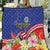 Puerto Rico Coat Of Arm Quilt With Thespesia Grandiflora Flowers