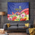 Puerto Rico Coat Of Arm Tapestry With Thespesia Grandiflora Flowers