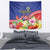 Puerto Rico Coat Of Arm Tapestry With Thespesia Grandiflora Flowers