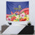 Puerto Rico Coat Of Arm Tapestry With Thespesia Grandiflora Flowers