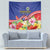 Puerto Rico Coat Of Arm Tapestry With Thespesia Grandiflora Flowers