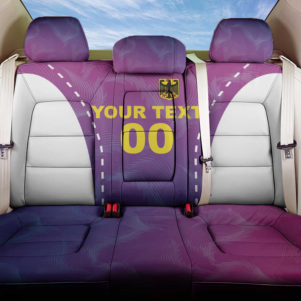 Custom Germany Football Back Car Seat Cover Pink Version - Wonder Print Shop