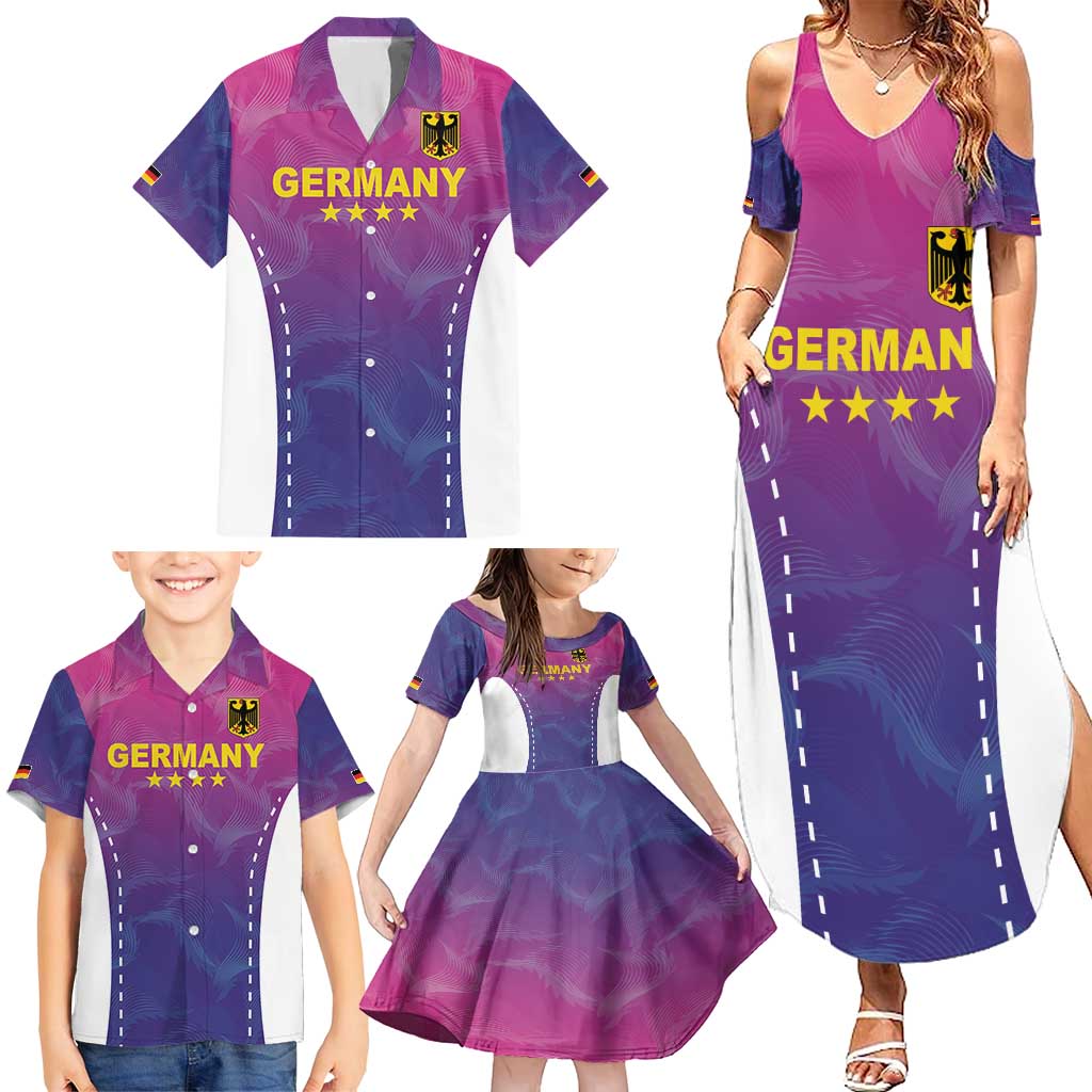 Custom Germany Football Family Matching Summer Maxi Dress and Hawaiian Shirt Pink Version - Wonder Print Shop