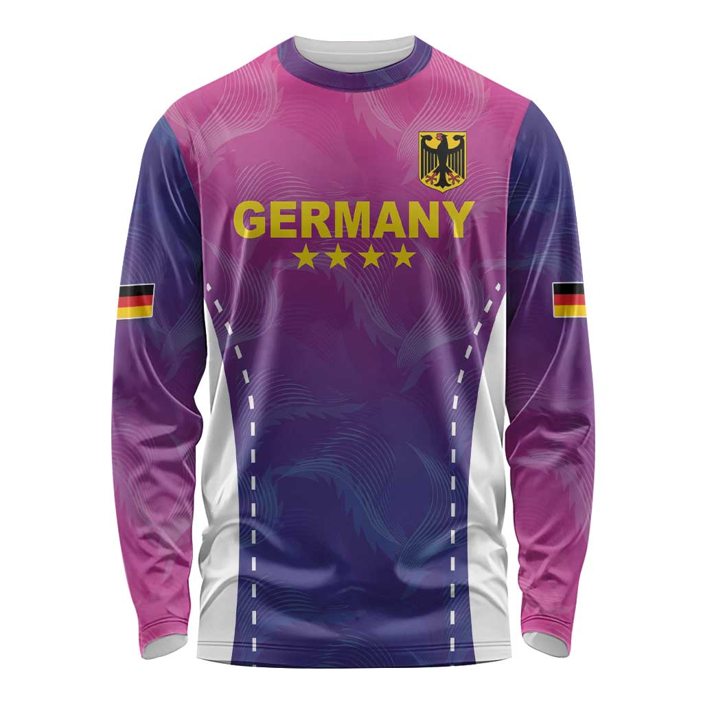 Custom Germany Football Long Sleeve Shirt Pink Version - Wonder Print Shop