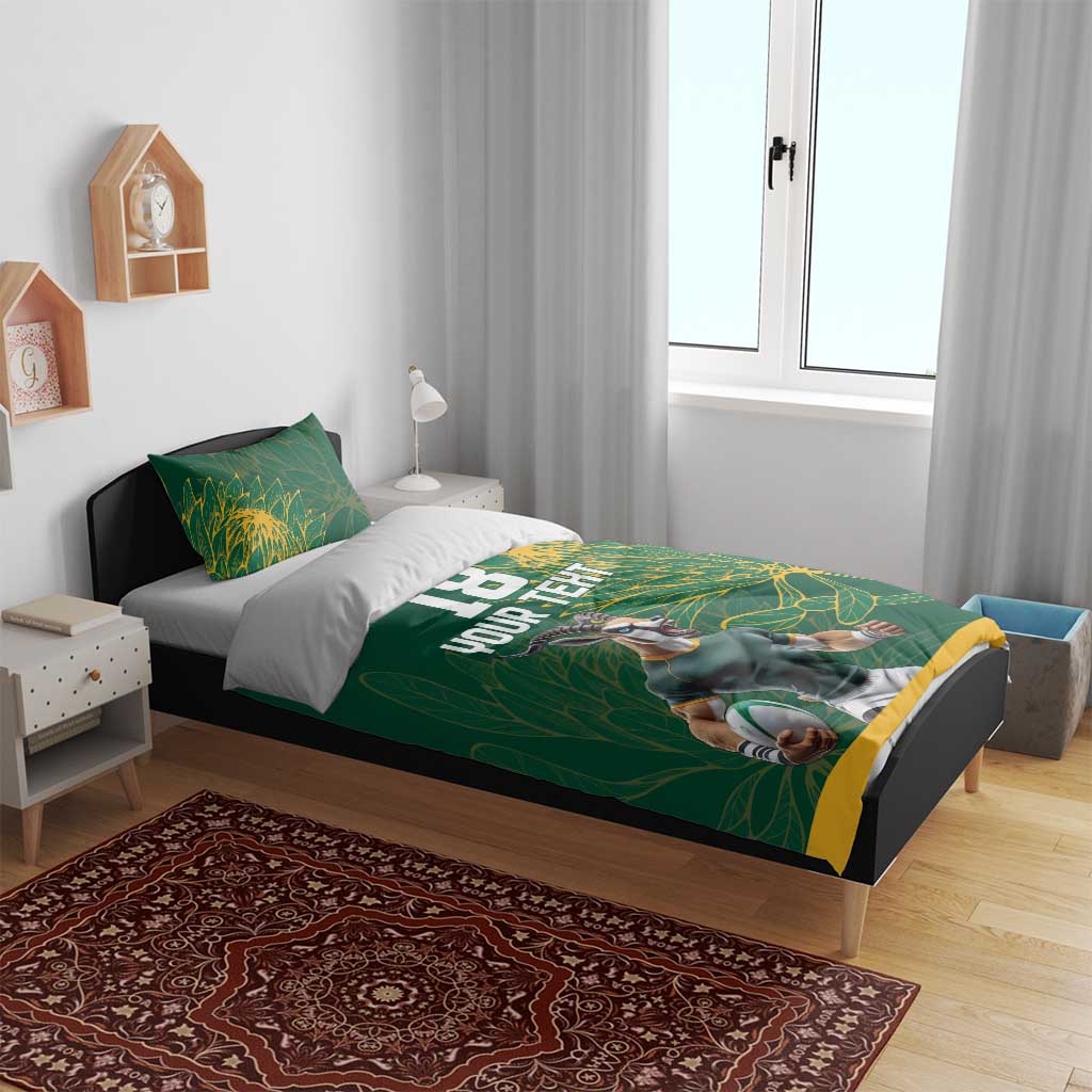 Custom Rugby South Africa Bedding Set Springboks Mascot - Wonder Print Shop