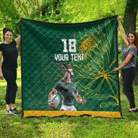 Custom Rugby South Africa Quilt Springboks Mascot - Wonder Print Shop