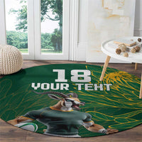 Custom Rugby South Africa Round Carpet Springboks Mascot - Wonder Print Shop