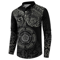 Viking Pride of Yorkshire Button Sweatshirt Black Odin’s Ravens Nordic - Wonder Print Shop