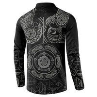 Viking Pride of Yorkshire Button Sweatshirt Black Odin’s Ravens Nordic - Wonder Print Shop
