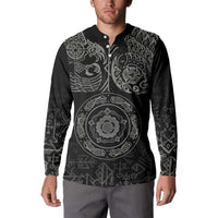Viking Pride of Yorkshire Button Sweatshirt Black Odin’s Ravens Nordic - Wonder Print Shop