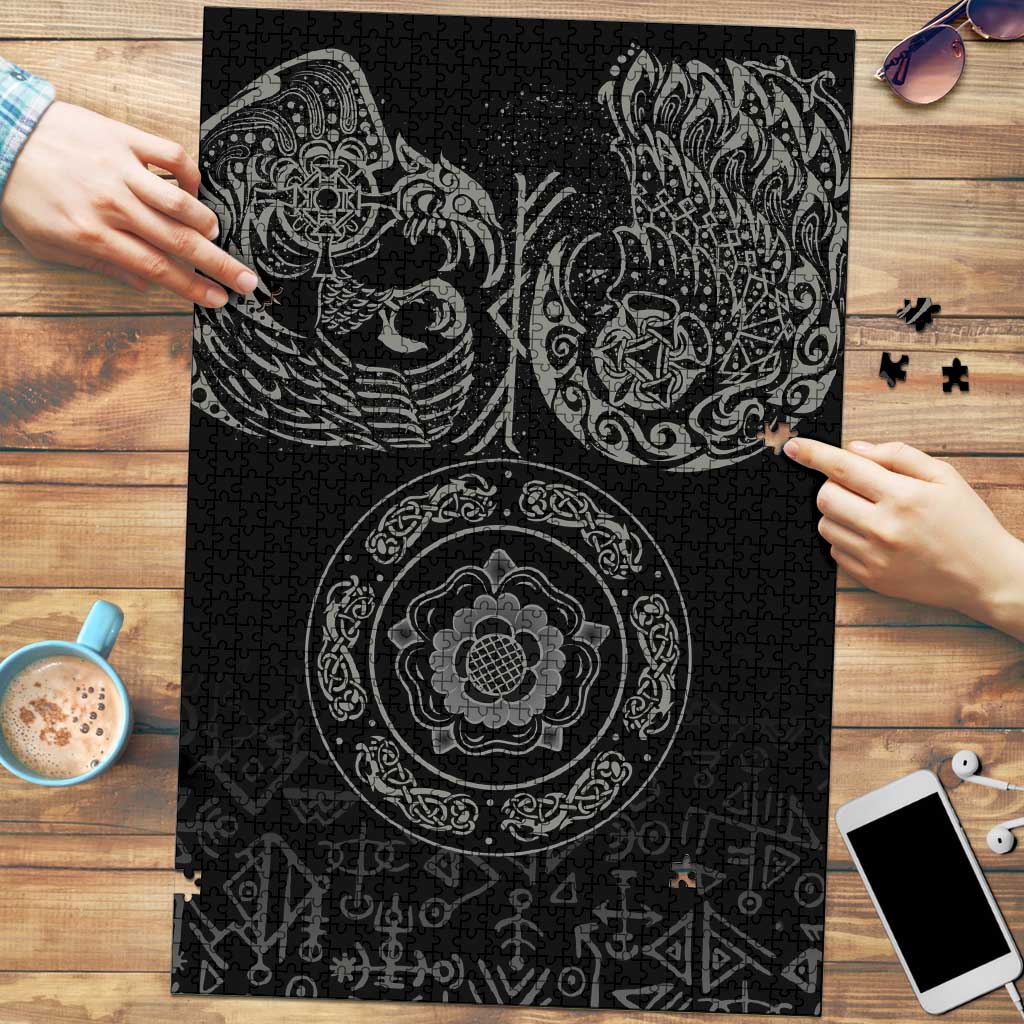 Viking Pride of Yorkshire Puzzle Black Odin’s Ravens Nordic - Wonder Print Shop