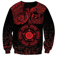 Viking Pride of Yorkshire unisex sweatshirt with red ravens and circular Nordic emblem