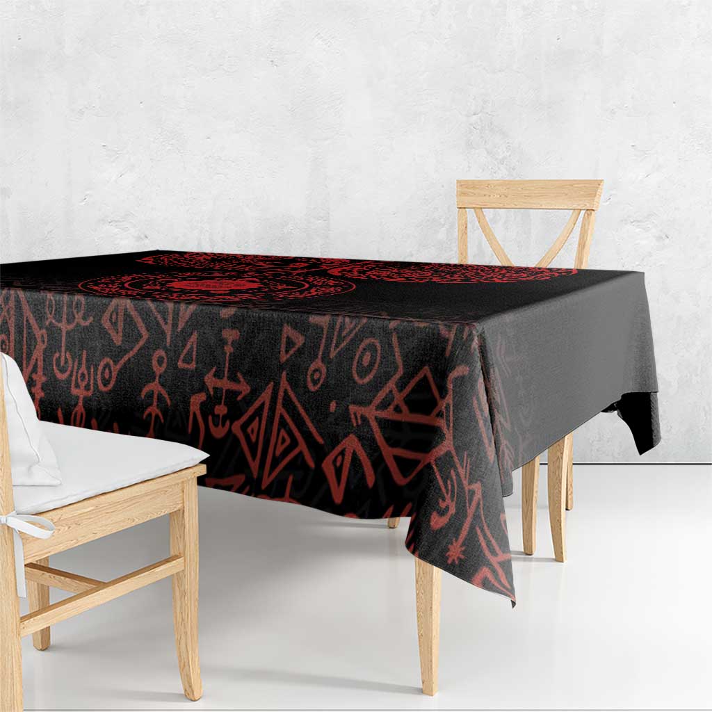 Viking Pride of Yorkshire Tablecloth Red Odin’s Ravens Nordic - Wonder Print Shop