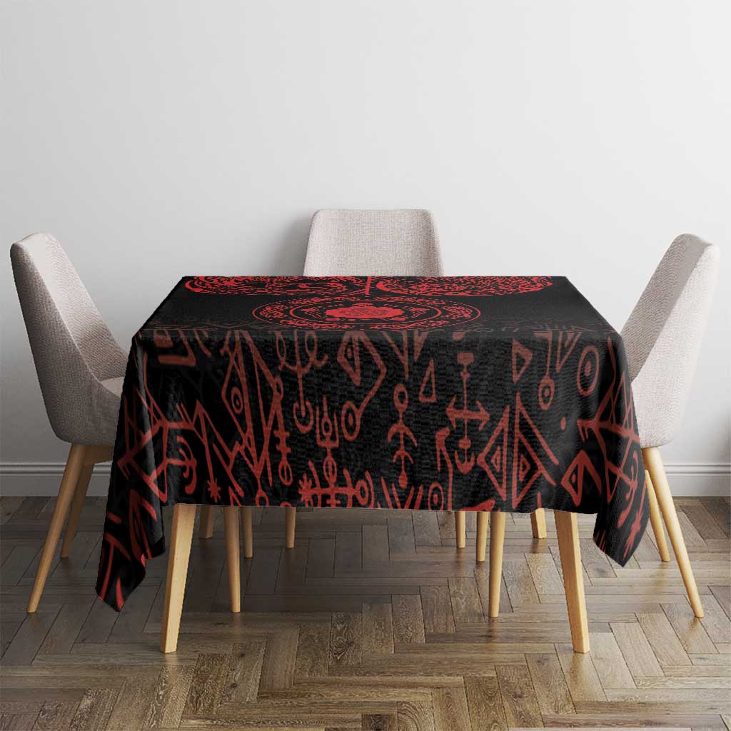 Viking Pride of Yorkshire Tablecloth Red Odin’s Ravens Nordic - Wonder Print Shop
