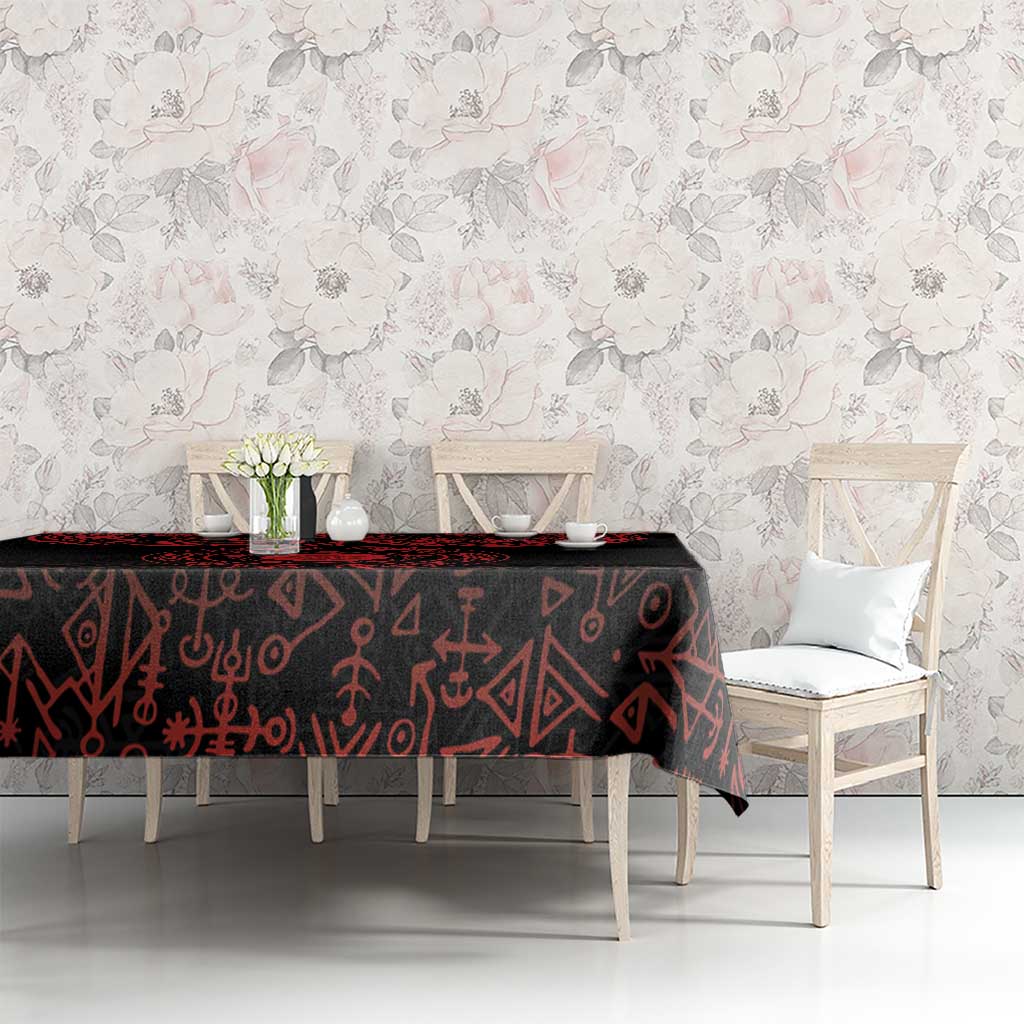 Viking Pride of Yorkshire Tablecloth Red Odin’s Ravens Nordic - Wonder Print Shop