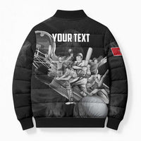 Personalized Isle of Man Cricket Bomber Puffer Jacket Go Champion - Wonder Print Shop