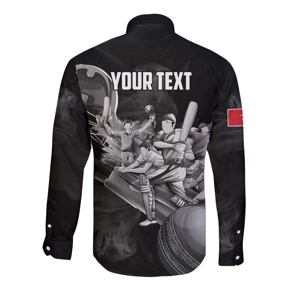 Personalized Isle of Man Cricket Long Sleeve Button Shirt Go Champion - Wonder Print Shop