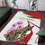 Lebanon Striped Hyena Area Rug With Cyclamen Flowers