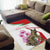 Lebanon Striped Hyena Area Rug With Cyclamen Flowers