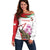 Lebanon Striped Hyena Off Shoulder Sweater With Cyclamen Flowers - Wonder Print Shop