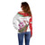 Lebanon Striped Hyena Off Shoulder Sweater With Cyclamen Flowers - Wonder Print Shop