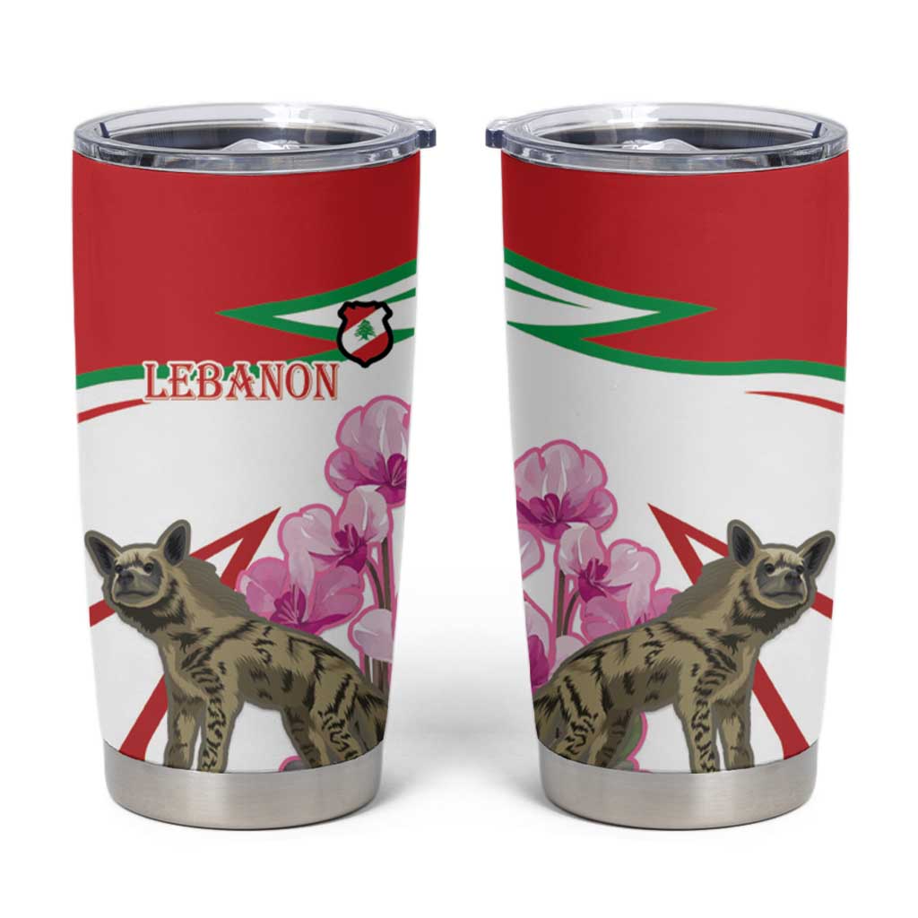 Lebanon Striped Hyena Tumbler Cup With Cyclamen Flowers - Wonder Print Shop