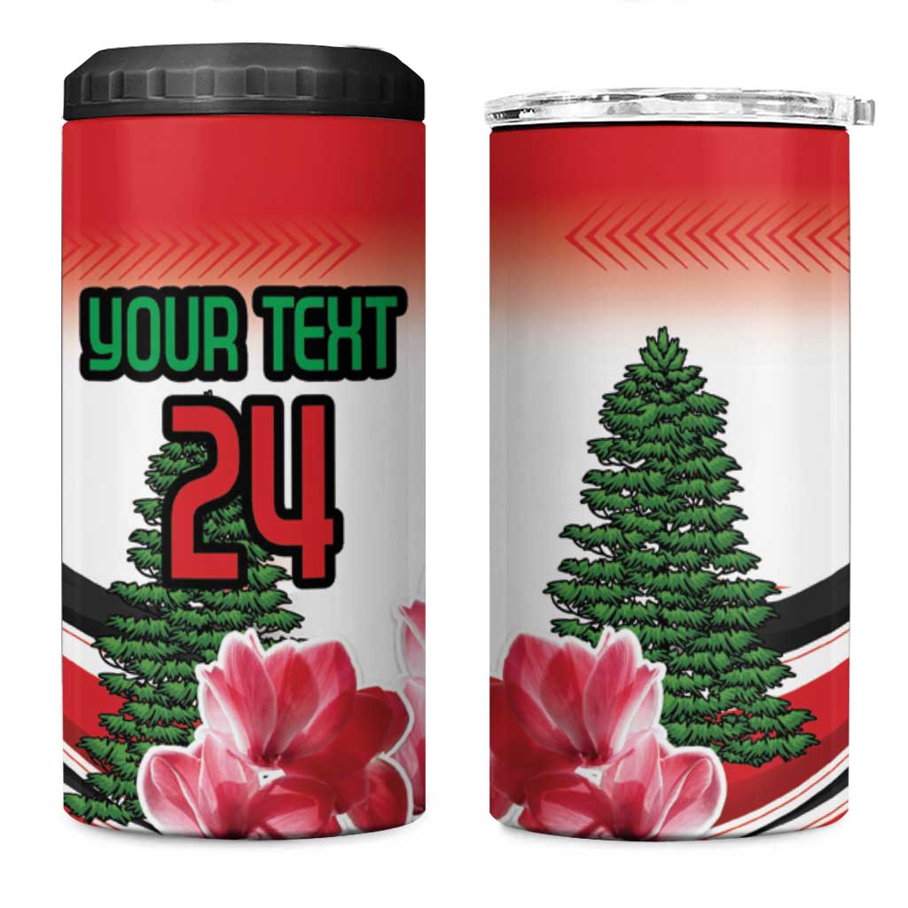 Custom Lebanon Independence Day 4 in 1 Can Cooler Tumbler Cyclamen Flowers Blooming - Wonder Print Shop