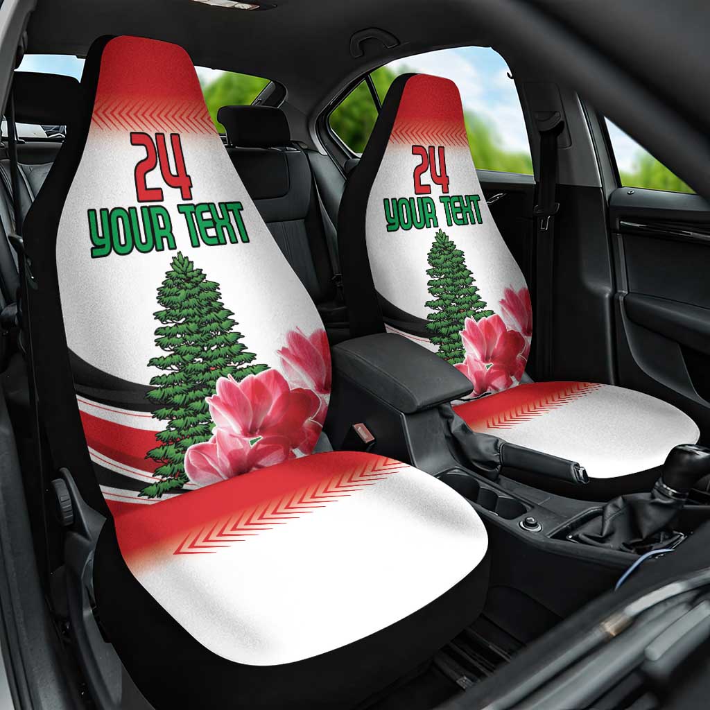 Custom Lebanon Independence Day Car Seat Cover Cyclamen Flowers Blooming