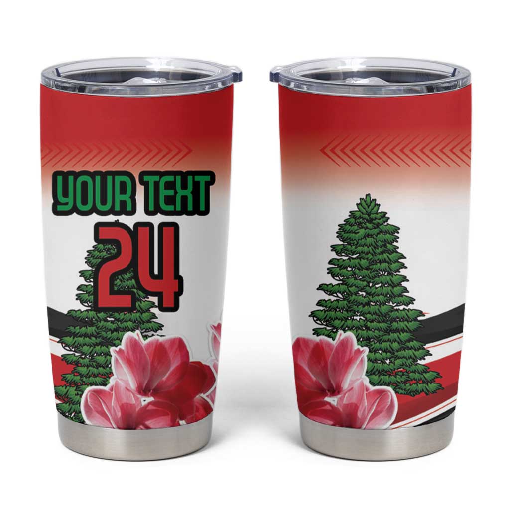 Custom Lebanon Independence Day Tumbler Cup Cyclamen Flowers Blooming - Wonder Print Shop