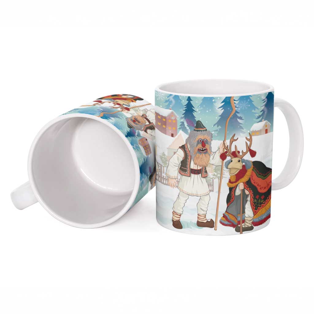 Romania Christmas Ceramic Mug Romanian Folklore Traditional Christmas Mask - Wonder Print Shop