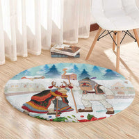 Romania Christmas Round Carpet Romanian Folklore Traditional Christmas Mask - Wonder Print Shop