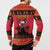 Angola Christmas Button Sweatshirt Giant Sable Antelope Virtus Unita Fortior - Wonder Print Shop