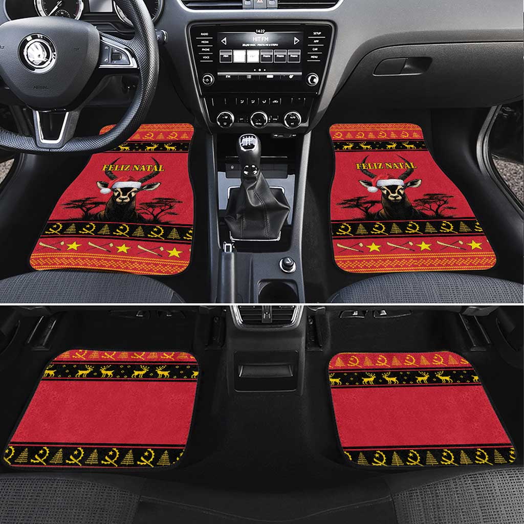 Angola Christmas Car Mats Giant Sable Antelope Virtus Unita Fortior - Wonder Print Shop