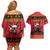 Angola Christmas Couples Matching Off Shoulder Short Dress and Hawaiian Shirt Giant Sable Antelope Virtus Unita Fortior - Wonder Print Shop