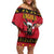 Angola Christmas Off Shoulder Short Dress Giant Sable Antelope Virtus Unita Fortior - Wonder Print Shop