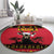 Angola Christmas Round Carpet Giant Sable Antelope Virtus Unita Fortior