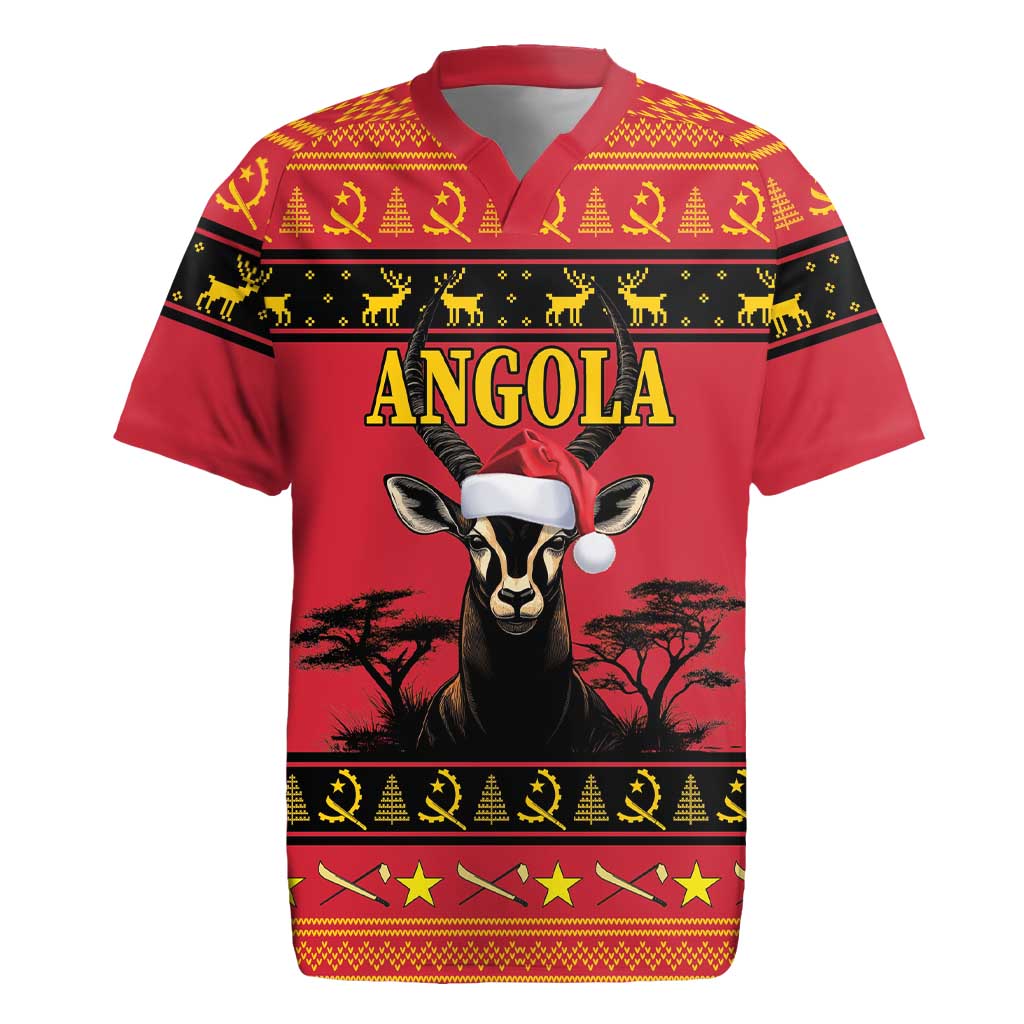 Angola Christmas Rugby Jersey Giant Sable Antelope Virtus Unita Fortior - Wonder Print Shop