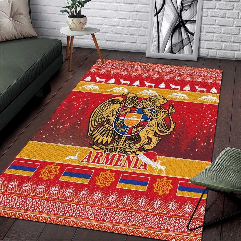 Armenia Christmas Area Rug Coat Of Arms With Arevakhach