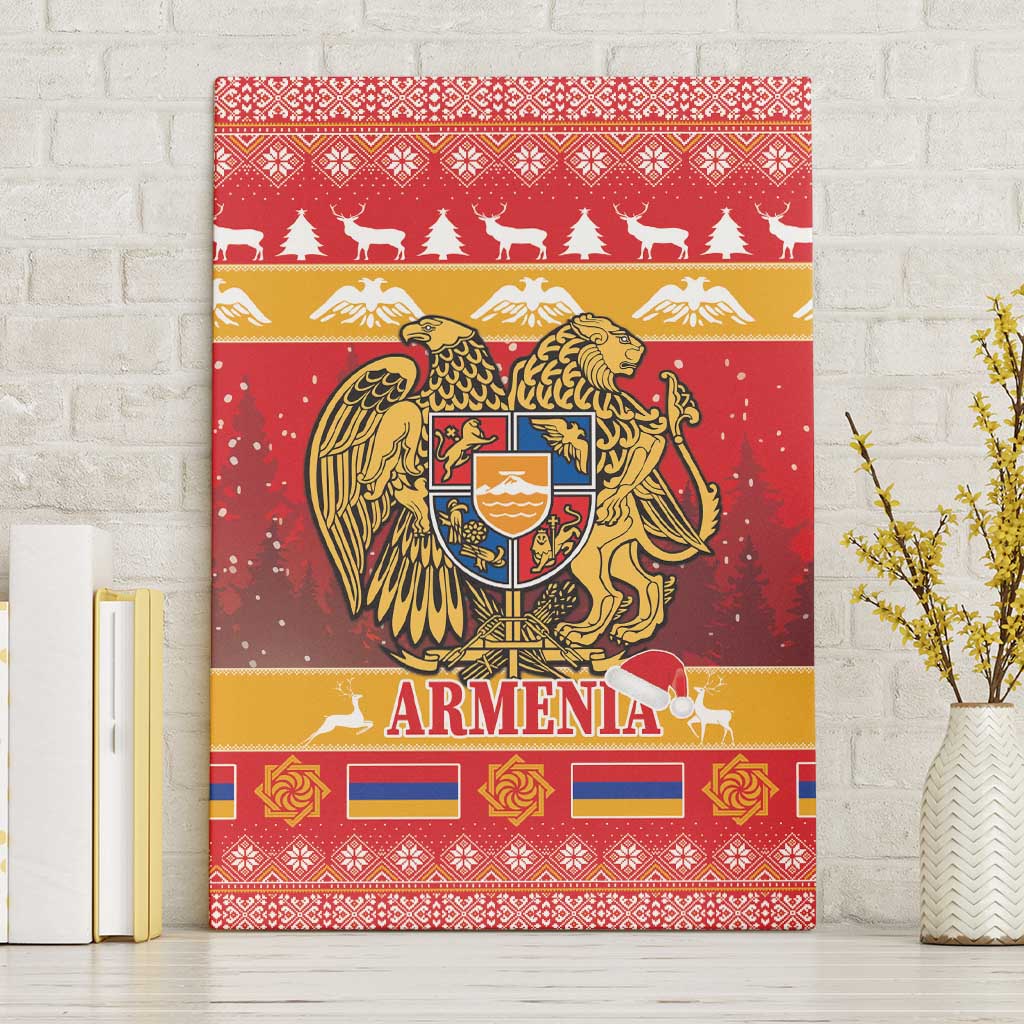 Armenia Christmas Canvas Wall Art Coat Of Arms With Arevakhach - Wonder Print Shop