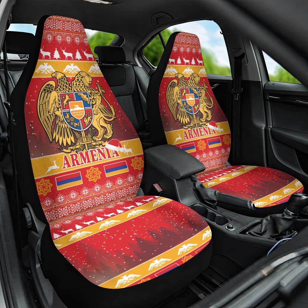 Armenia Christmas Car Seat Cover Coat Of Arms With Arevakhach - Wonder Print Shop