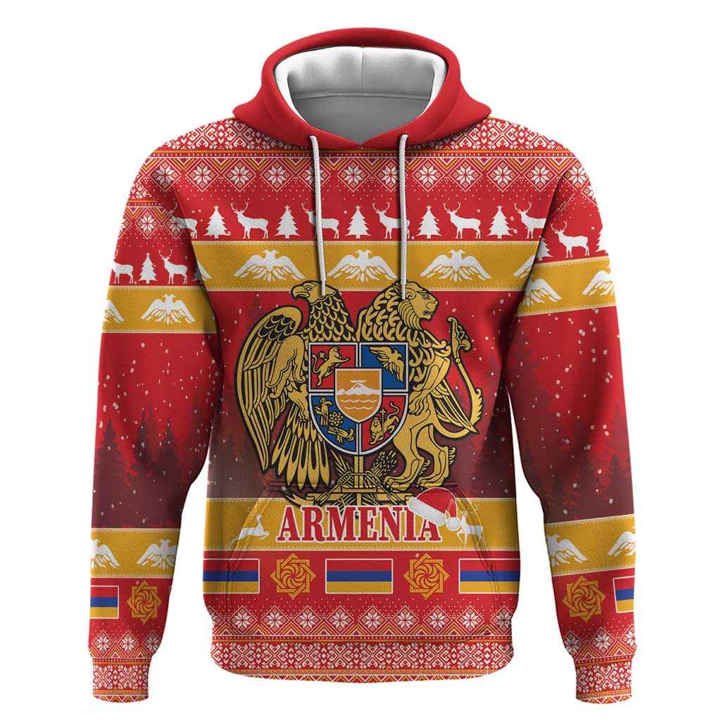 Armenia Christmas Hoodie Coat Of Arms With Arevakhach - Wonder Print Shop