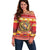 Armenia Christmas Off Shoulder Sweater Coat Of Arms With Arevakhach - Wonder Print Shop