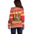 Armenia Christmas Off Shoulder Sweater Coat Of Arms With Arevakhach - Wonder Print Shop